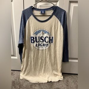 NWOT Men’s XL 3/4 Sleeve Busch Light Tee